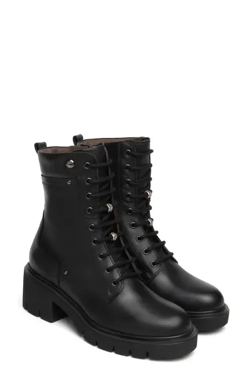 Block Heel Combat Boot by NeroGiardini