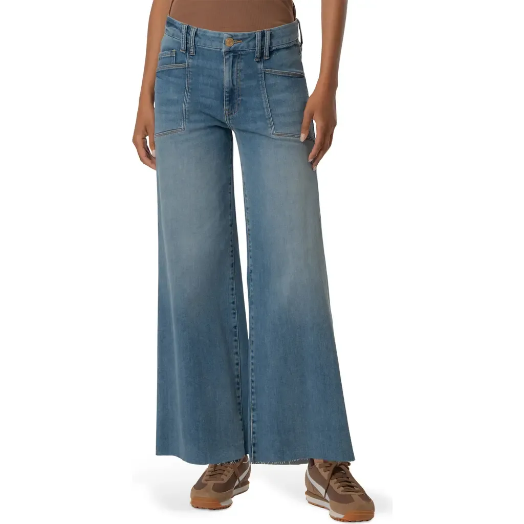 Meg High Waist Raw Hem Wide Leg Jeans by KUT from the Kloth