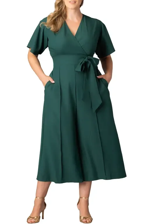 Evelyn Wide Leg Crop Jumpsuit by Kiyonna