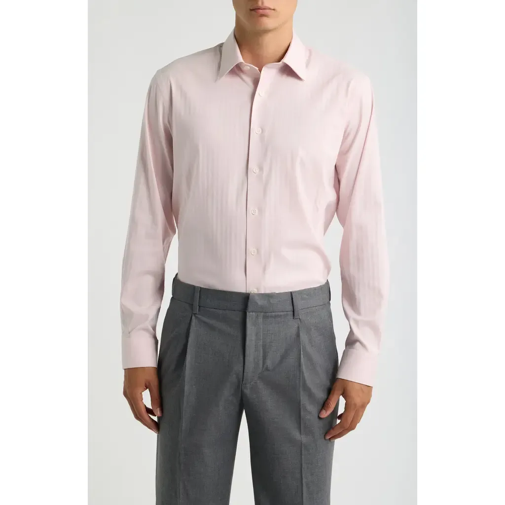 Trim Fit Performance Herringbone Shirt by Nordstrom