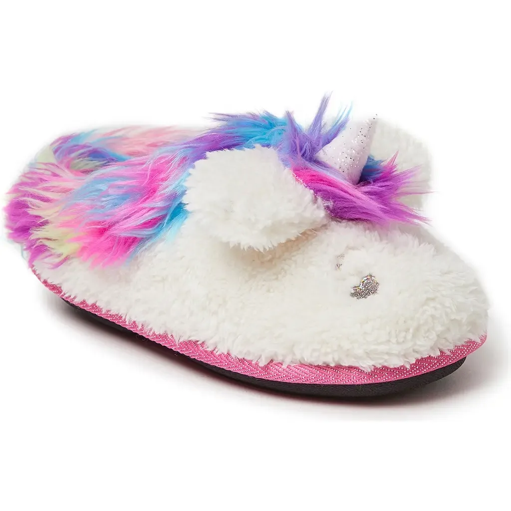 Peyton Novelty Unicorn Fuzzy Slipper by Dearfoams