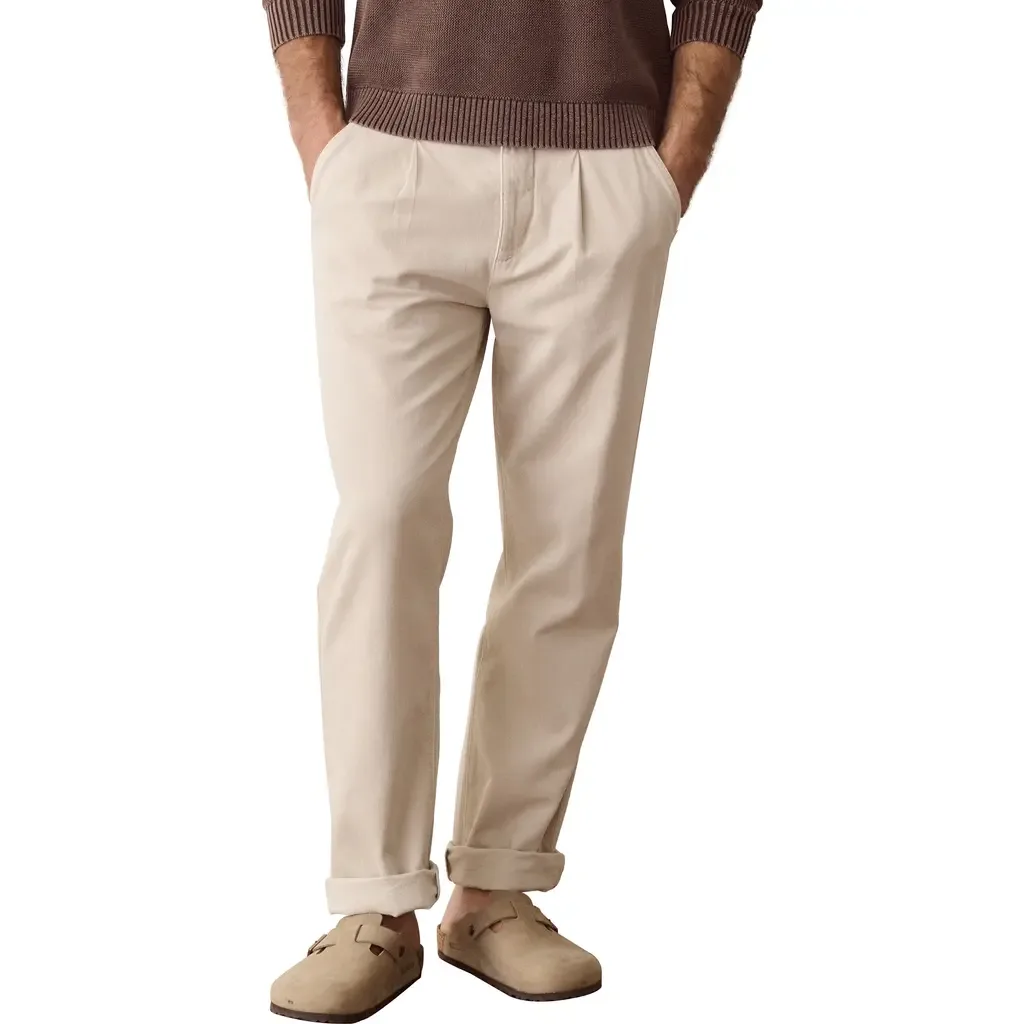 Rowan Pleated Trousers - Stone by Marine Layer