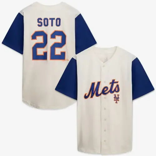 Profile Cream/Royal New York Mets Two-Color Fashion Jersey by PROFILE