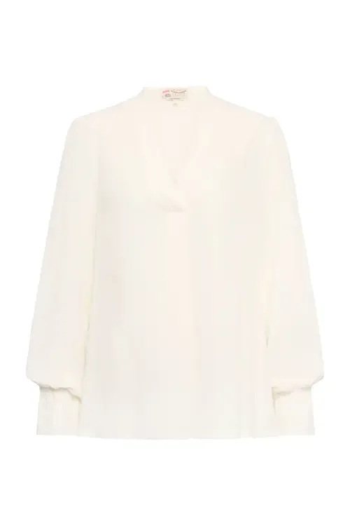 V-Neck Blouse with Long Sleeves by Maison Common