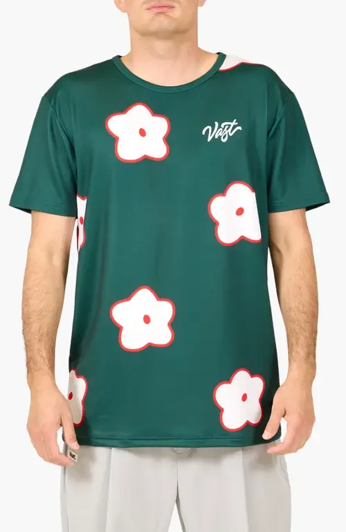 Flower Patch Aqua Terra Performance T-Shirt by VAST