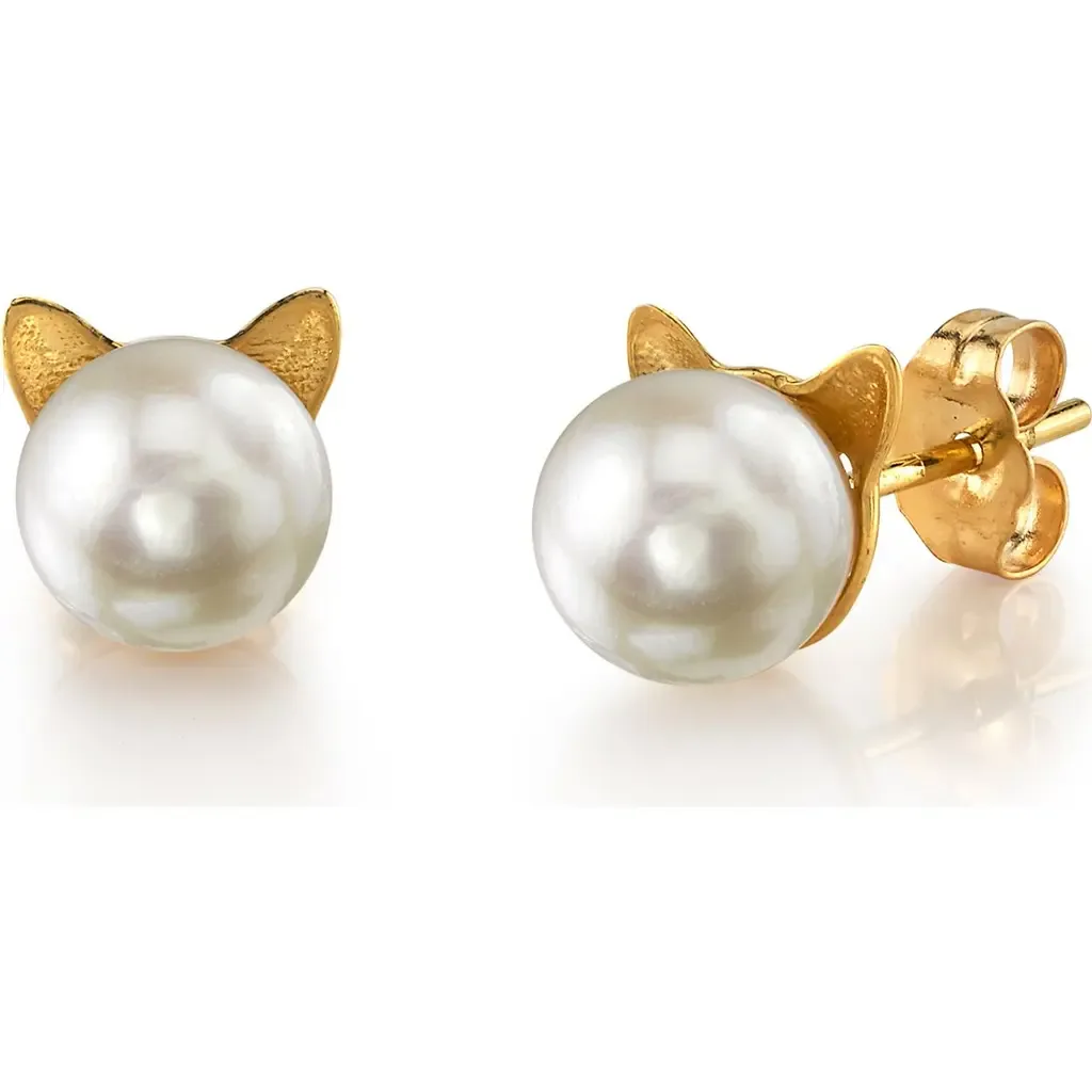 Japanese Akoya Pearl Cat Cathy Earrings by The Pearl Source