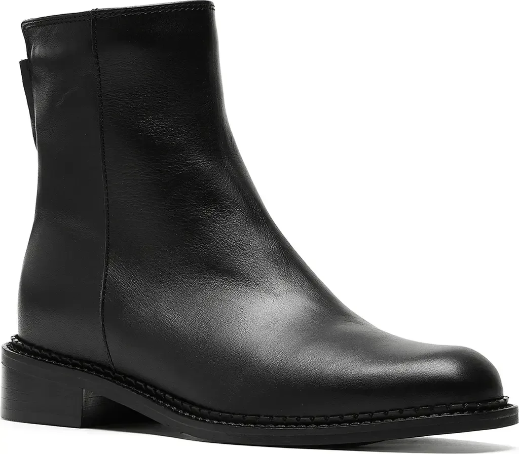 Selina Waterproof Bootie in Black Leather by La Canadienne