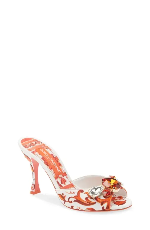 Keira Majolica Jeweled Slide Sandal by Dolce&Gabbana