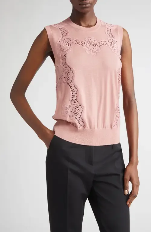 Lace Trim Sweater Tank by Dolce&Gabbana