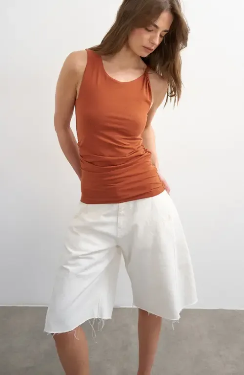 Ruched Side Tank by Topshop