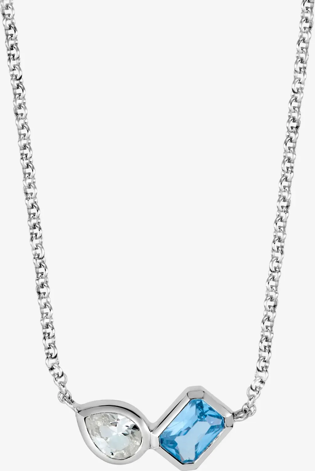 Blue & White Topaz Duo Tutti Frutti Necklace in Sterling Silver by Dower & Hall