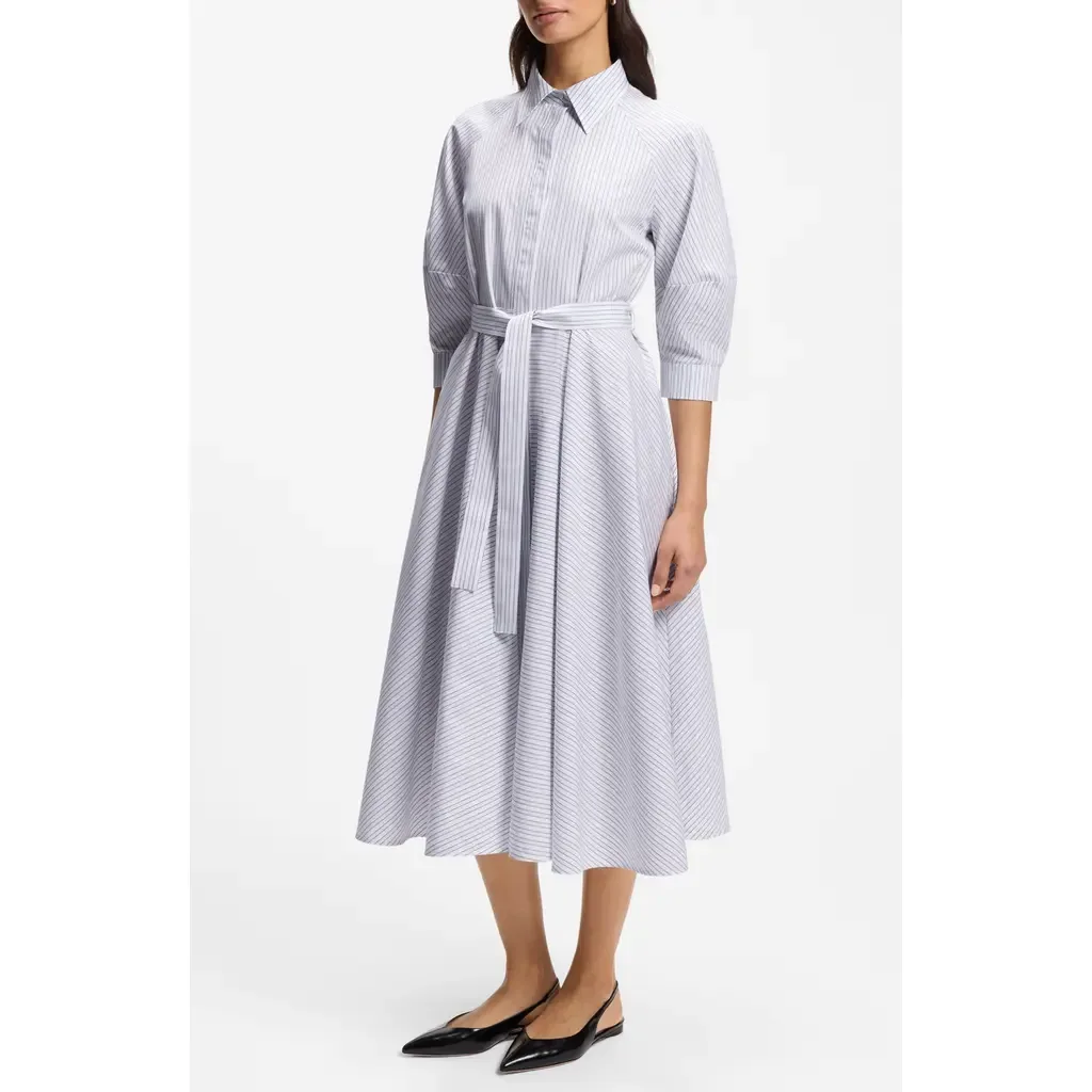 Debeca Cotton Poplin Midi Shirtdress by BOSS