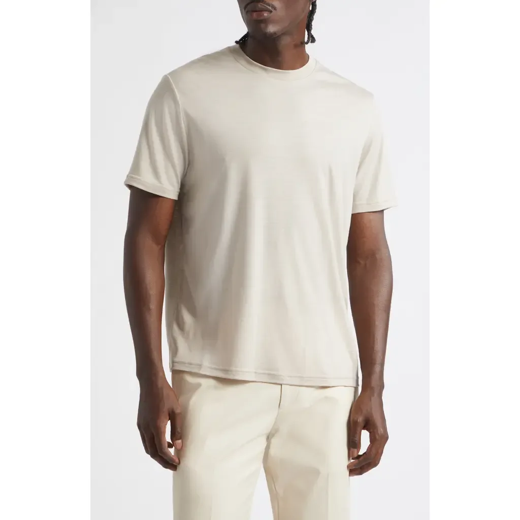 Solid Wool Jersey Crewneck T-Shirt by Herno