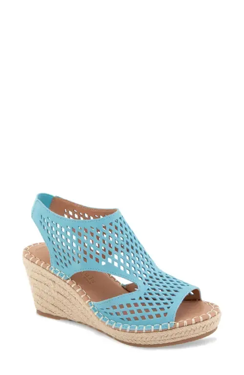 Cody Espadrille Wedge Sandal in Milky Blue Suede by Gentle Souls