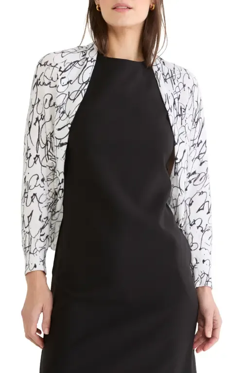 Cursive Cotton Blend Shrug Cardigan by NIC+ZOE