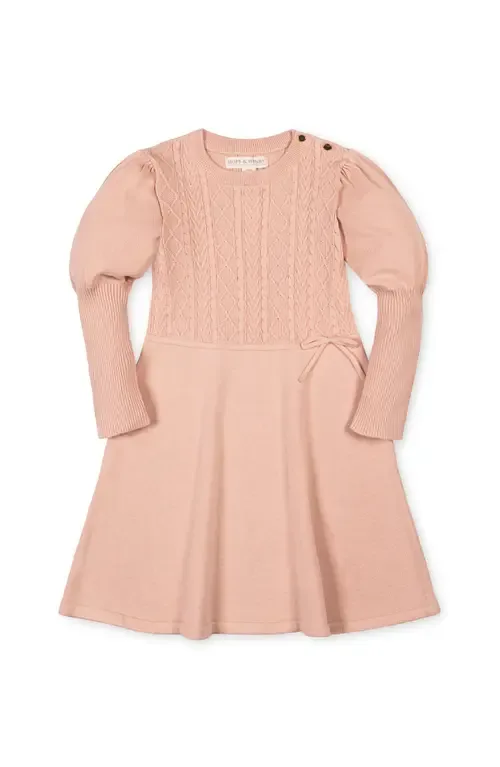 Organic Long Sleeve Cable Bodice Sweater Dress by Hope & Henry