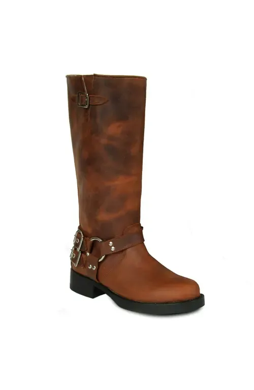 Tall Biker Distressed Boots by URBNKICKS