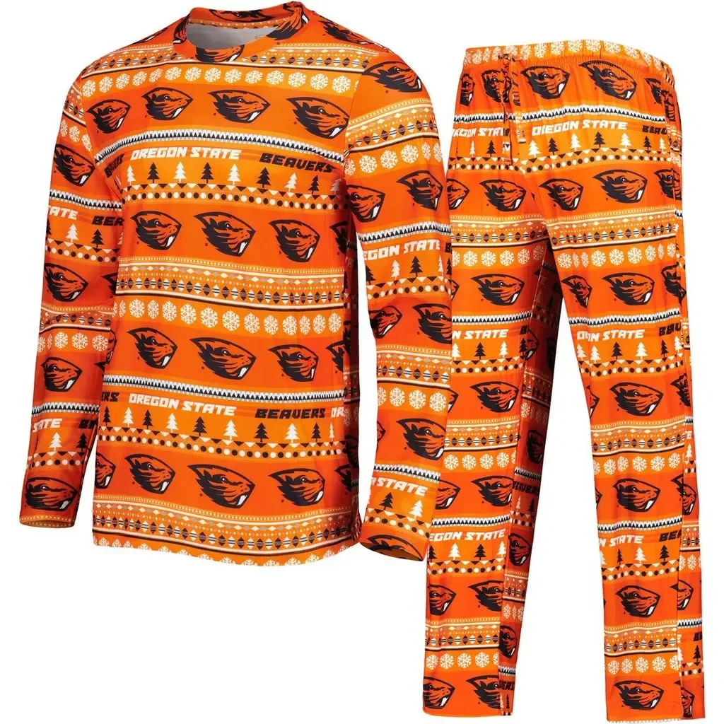 Oregon State Beavers Swivel Long Sleeve T-Shirt & Pants Sleep Set by CONCEPTS SPORT