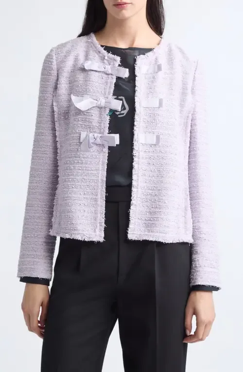 Bow Detail Tweed Jacket by Emporio Armani