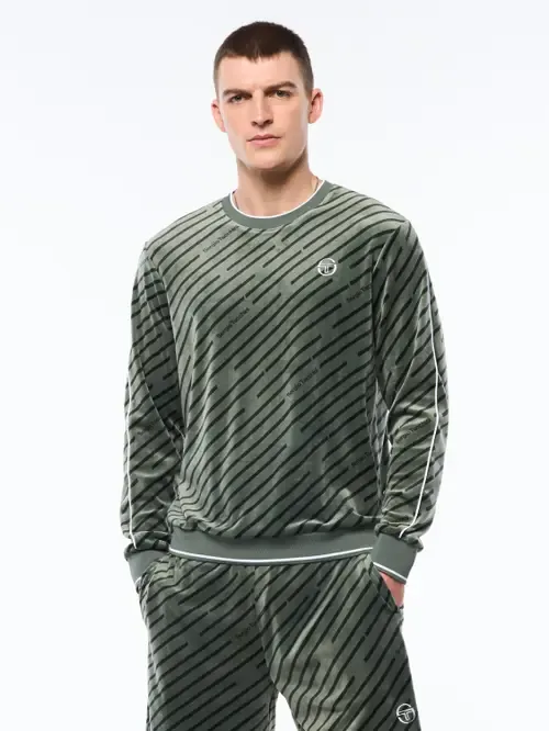 Obliquo Velour Crewneck by Sergio Tacchini