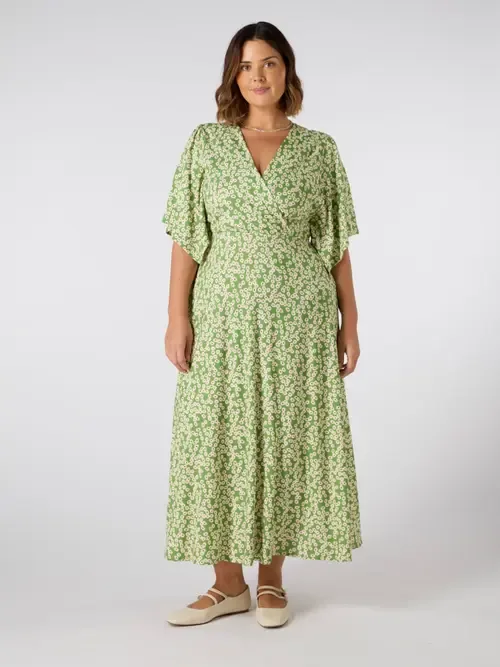 Jersey Angel Sleeve Wrap Dress by Live Unlimited