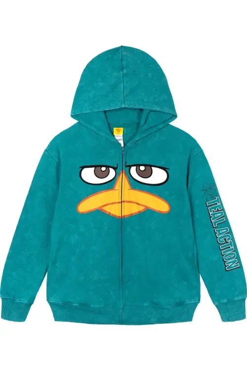 Phineas and Ferb Perry the Platypus Fleece Zip-Up Hoodie by Disney