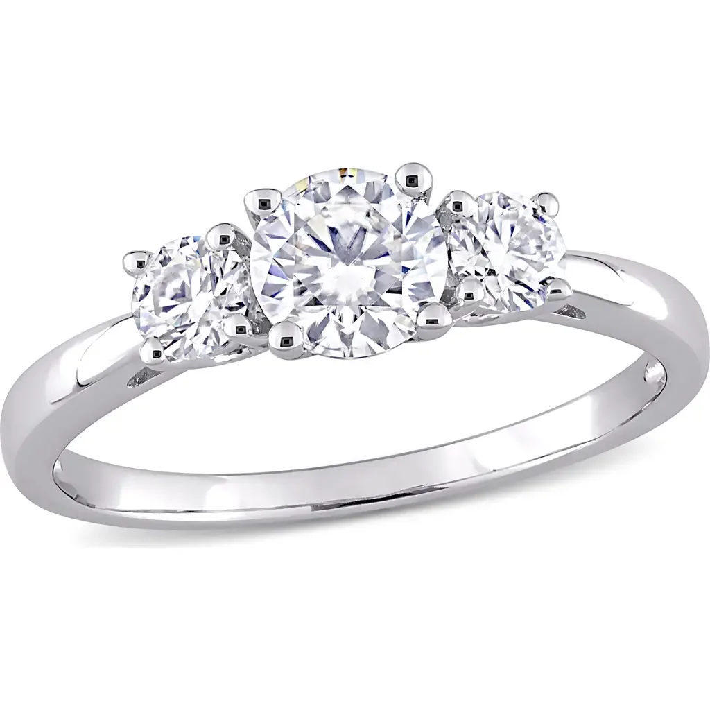 1CT DEW Moissanite 3-Stone Ring in Sterling Silver by Julianna B.