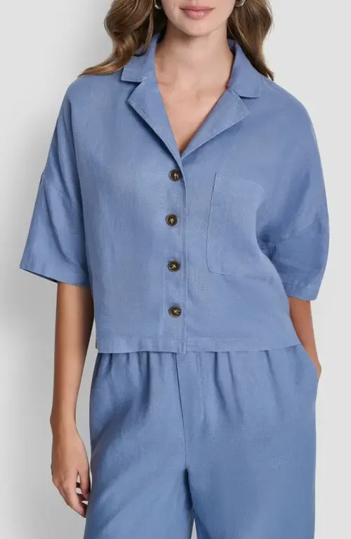 Linen Camp Shirt by DKNY