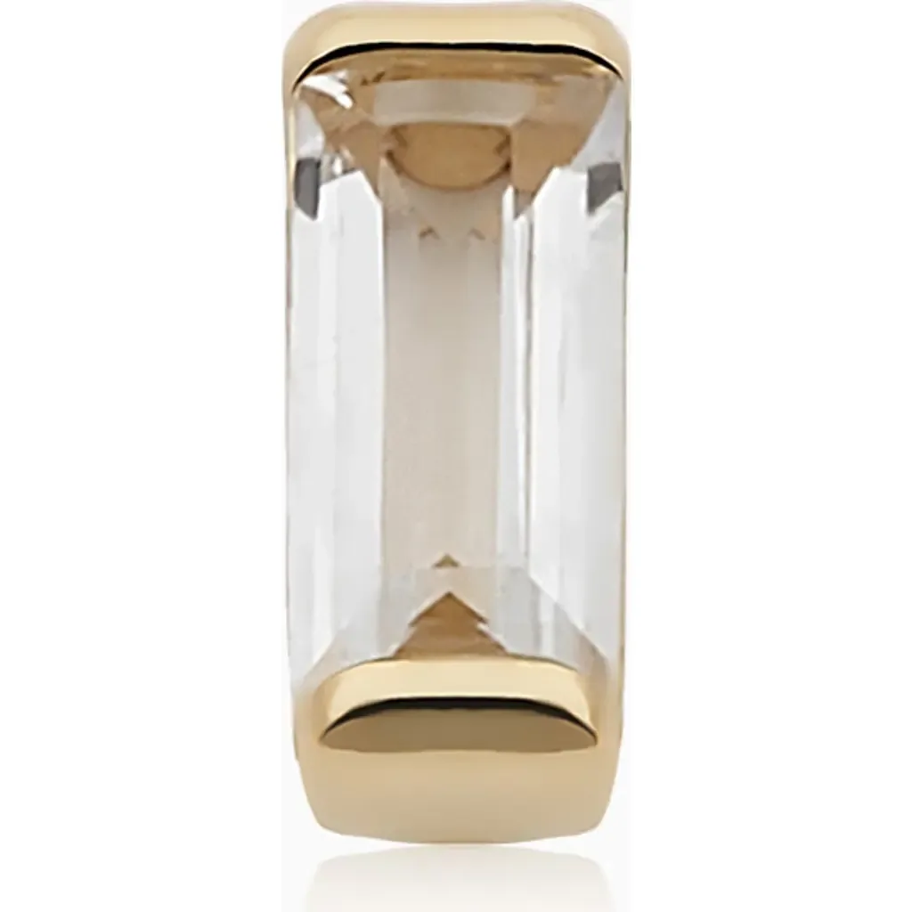 14K Gold Fresco Baguette Micro Single Stud by Oradina