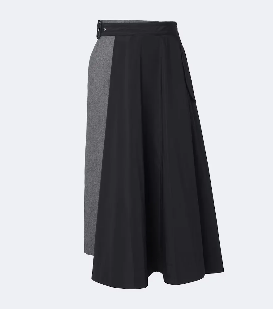 Jupe Midi En Flanelle à Empiècements