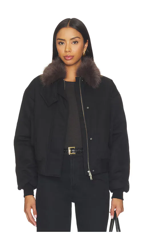 Elemental Utilitarian Bomber with Fur Collar by Paris Georgia