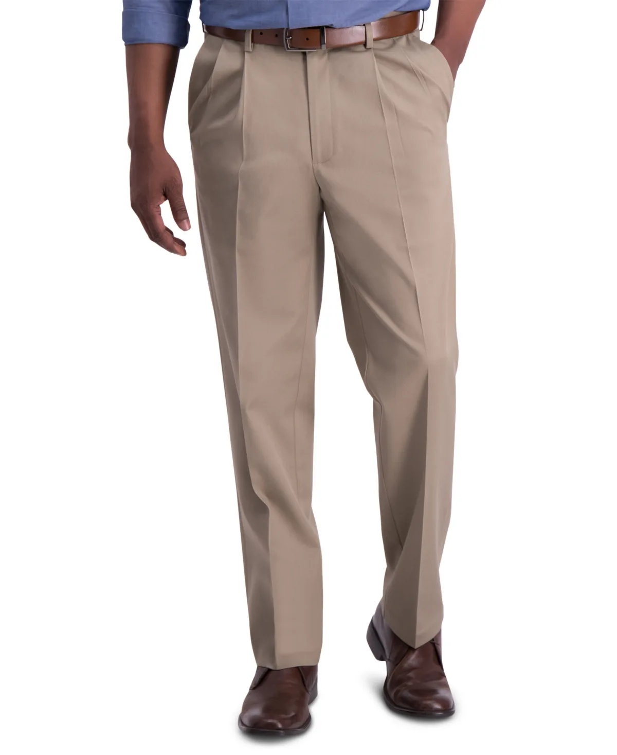 Iron Free Premium Khaki Classic-Fit Pleated Pant by Haggar