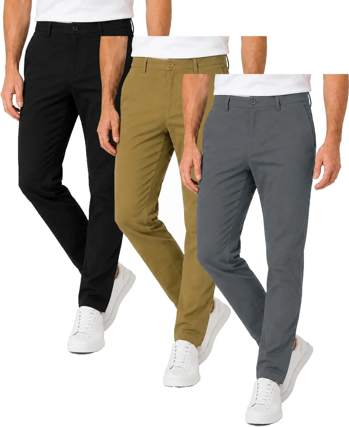 3-Pack Woven Stretch Slim-Fit Pants by Blu Rock