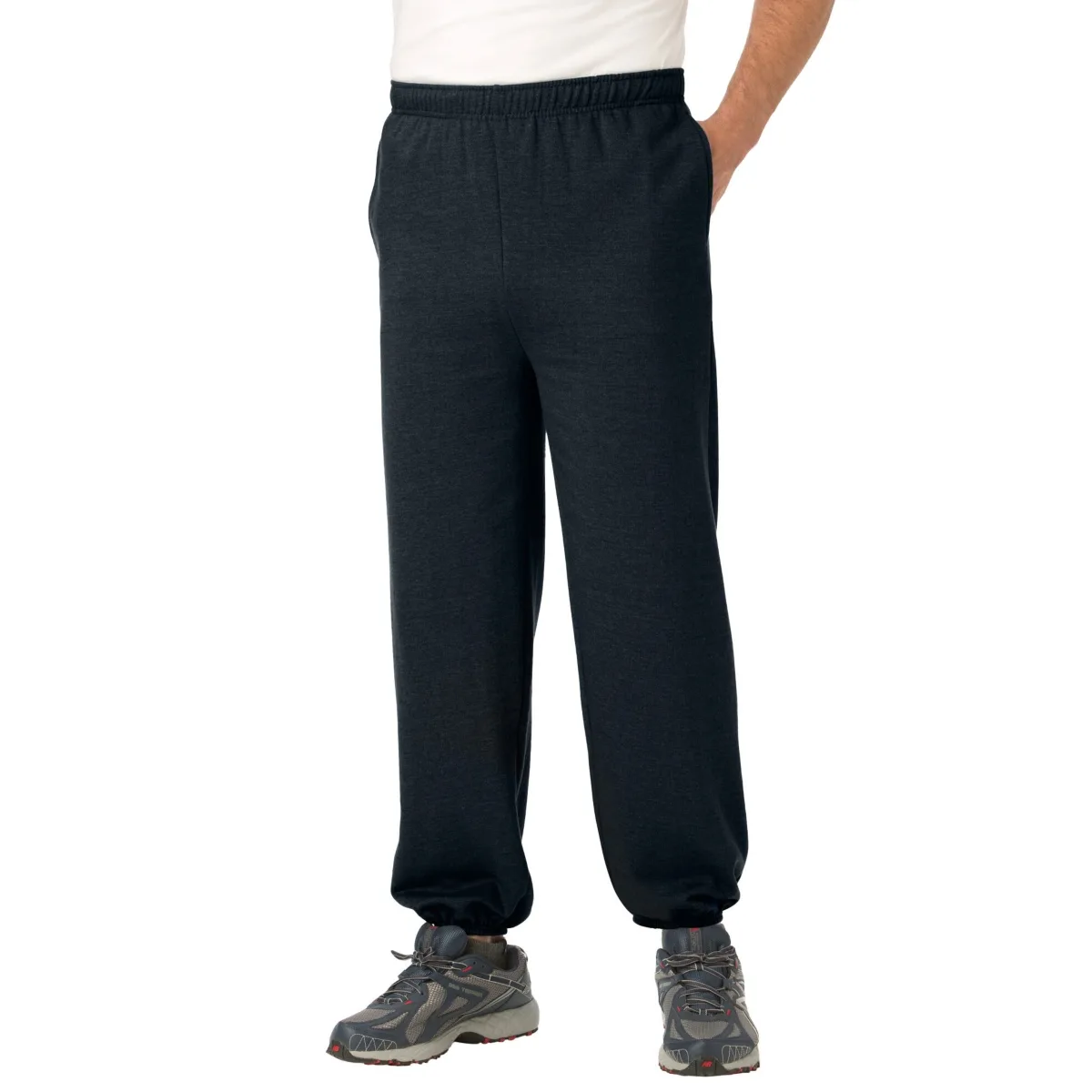 Fleece Elastic Cuff Sweatpants by Kingsize