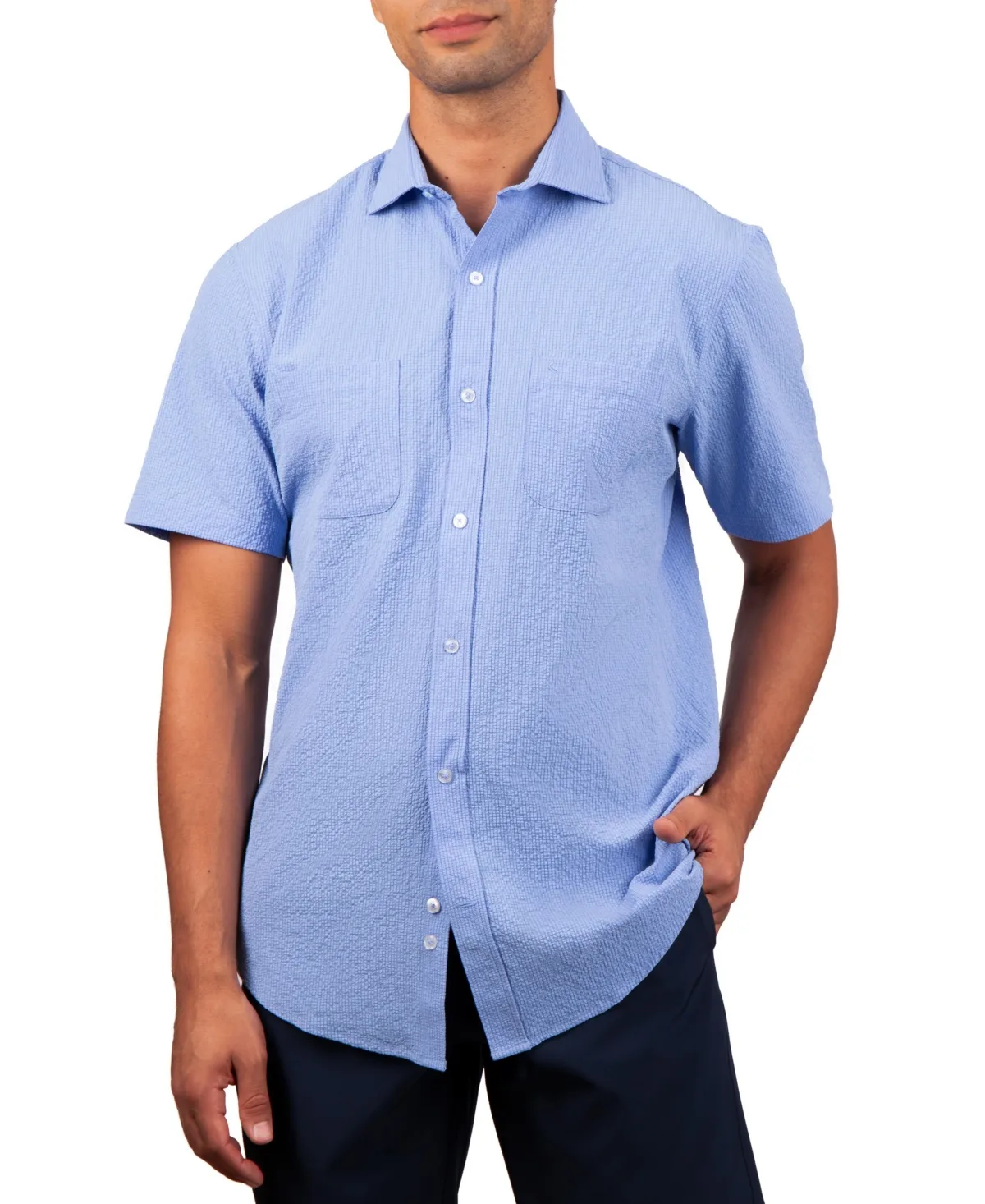 Solid Seersucker Short Sleeve Shirt by Tailorbyrd
