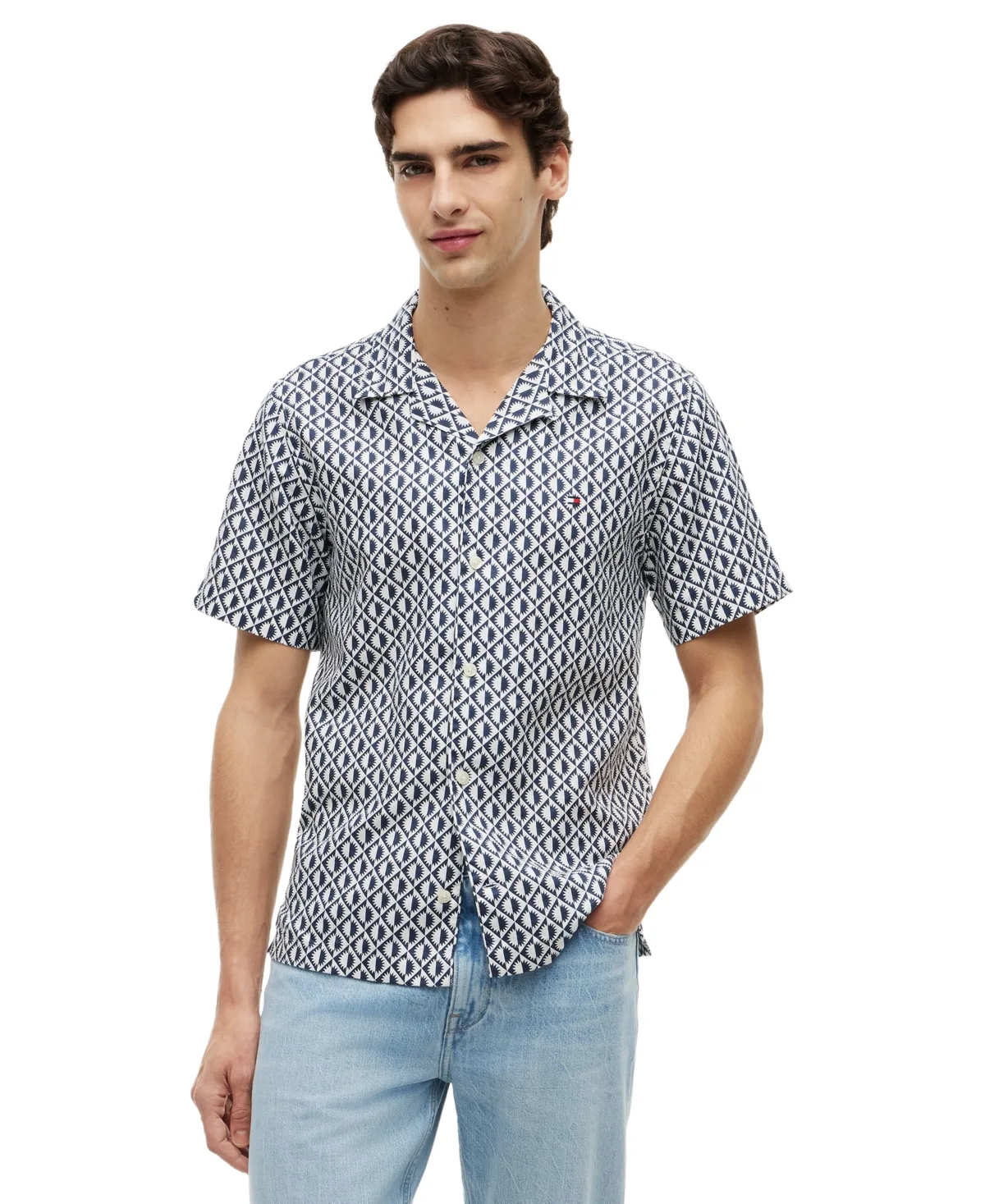 All-Over Print Regular-Fit Shirt by Tommy Hilfiger