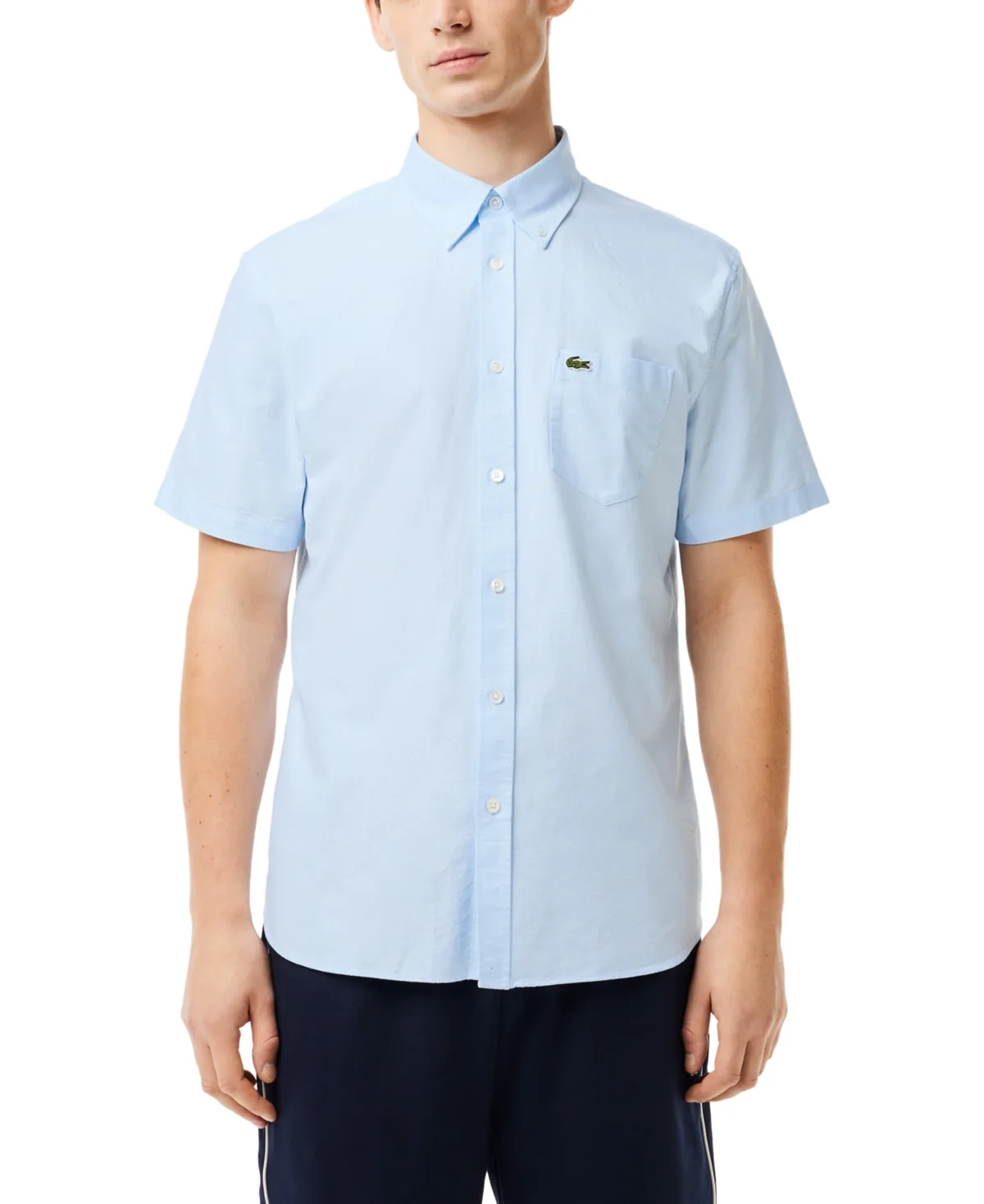 Short Sleeve Button-Down Oxford Shirt by Lacoste