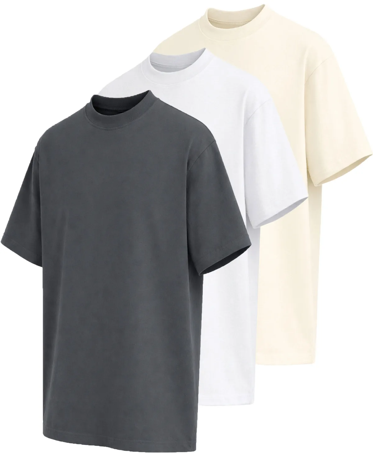 Heavyweight Cotton Drop-Shoulder T-Shirt, 3-Pack