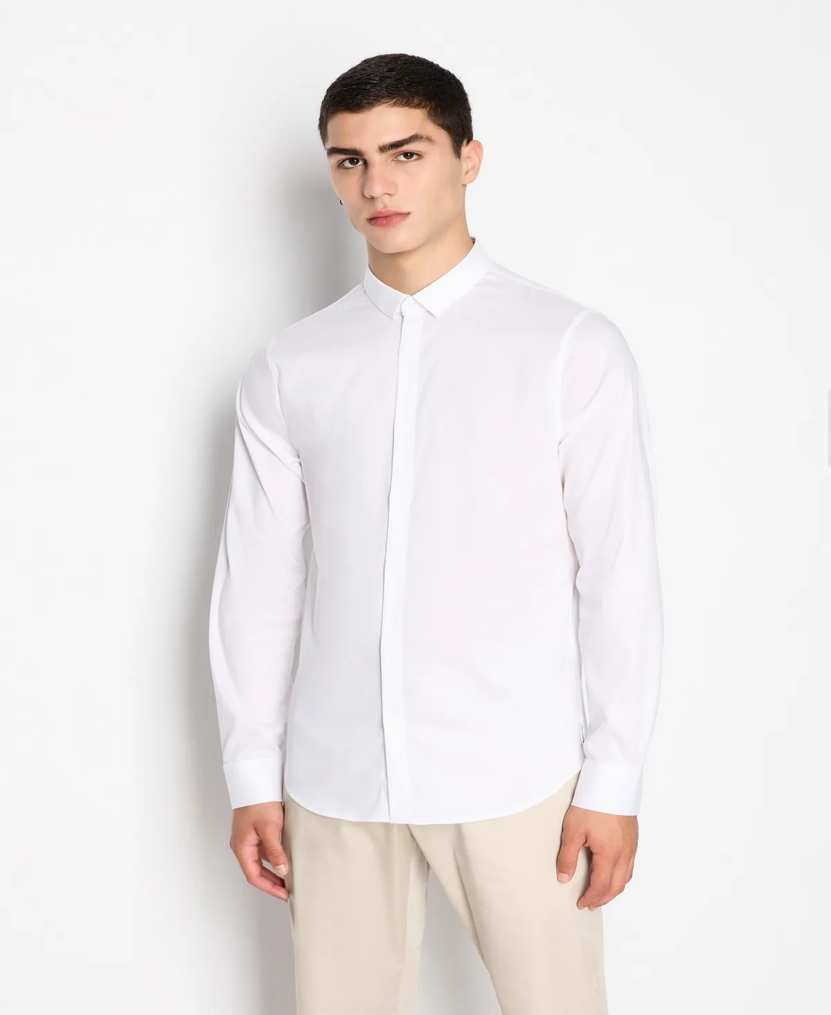 Slim Fit Ultra Stretch Lyocell Twill Button Up Shirt by A|x Armani Exchange