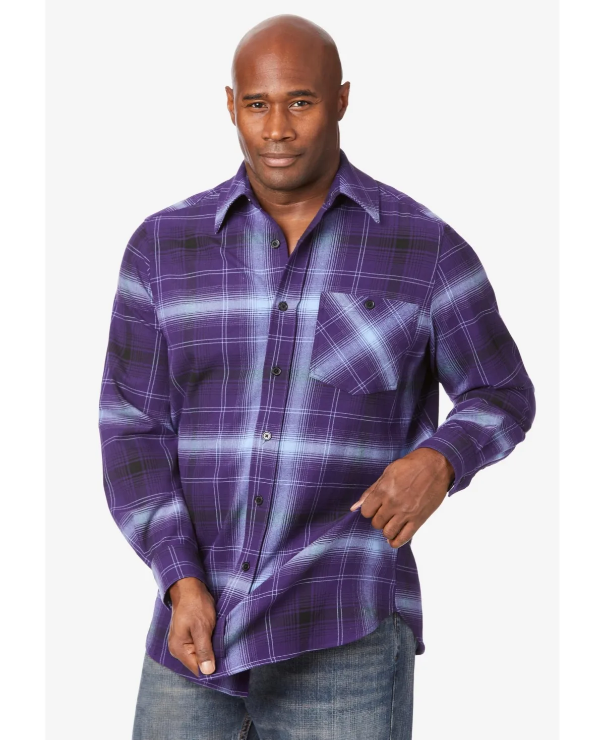 Stretch Flannel Shirt by Kingsize
