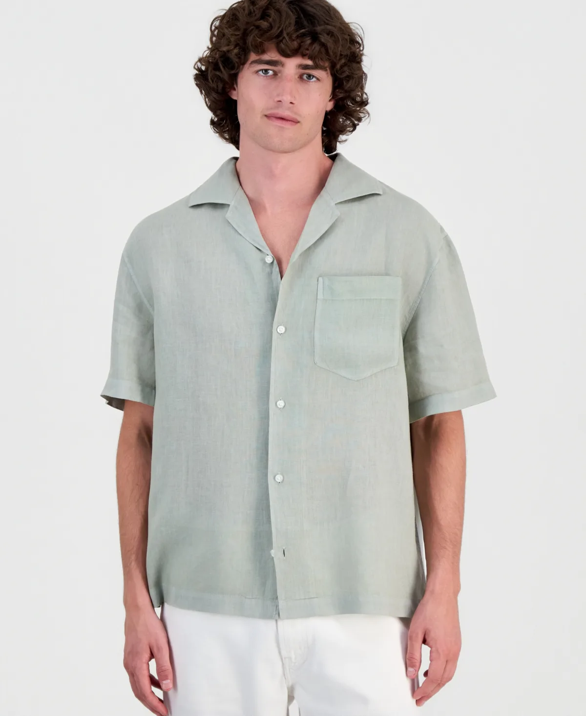 Exolino Short-Sleeve Linen Shirt by Hugo Boss