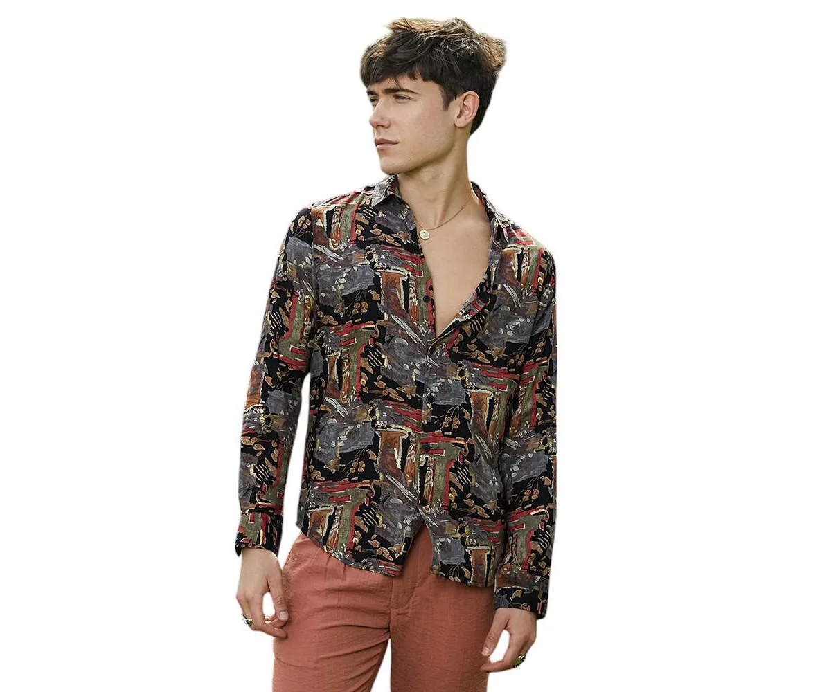 Impressionistic Foliage Shirt by Campus Sutra