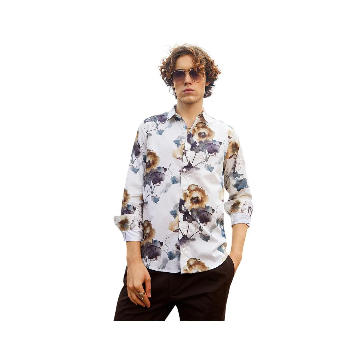 Off-White Earthy Splotch Shirt by Campus Sutra