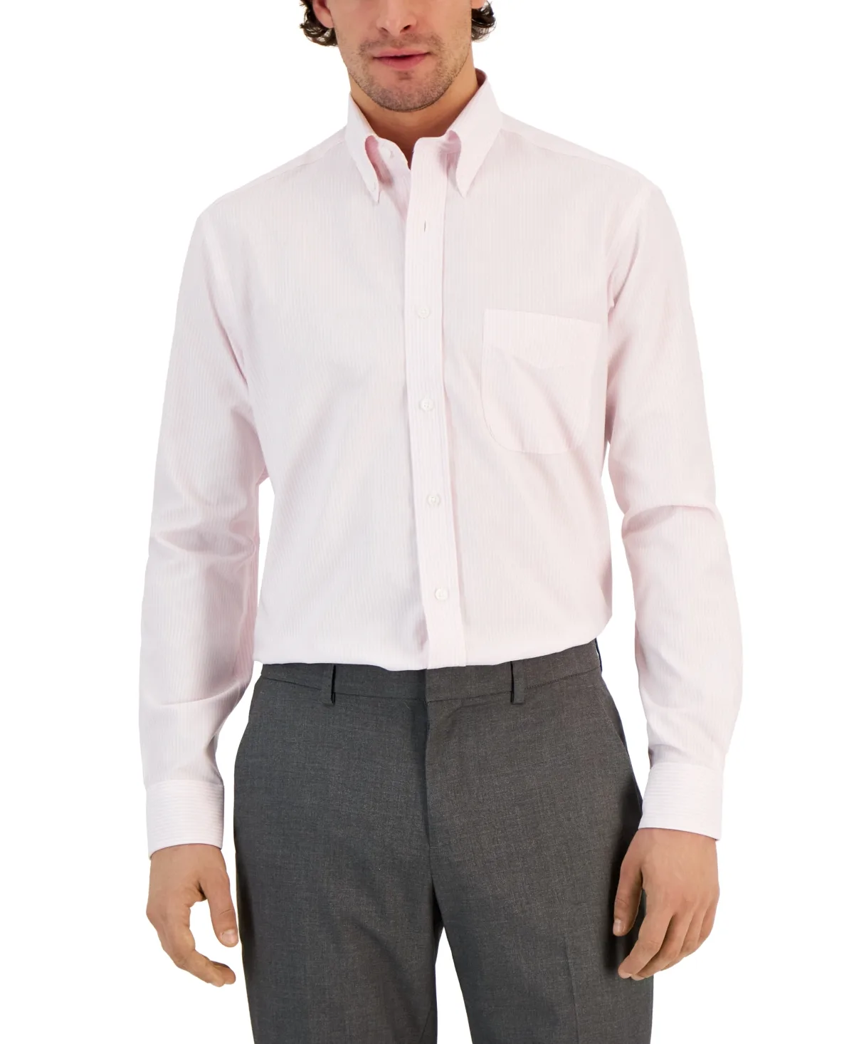 Regular Fit University Stripe Dress Shirt by Club Room