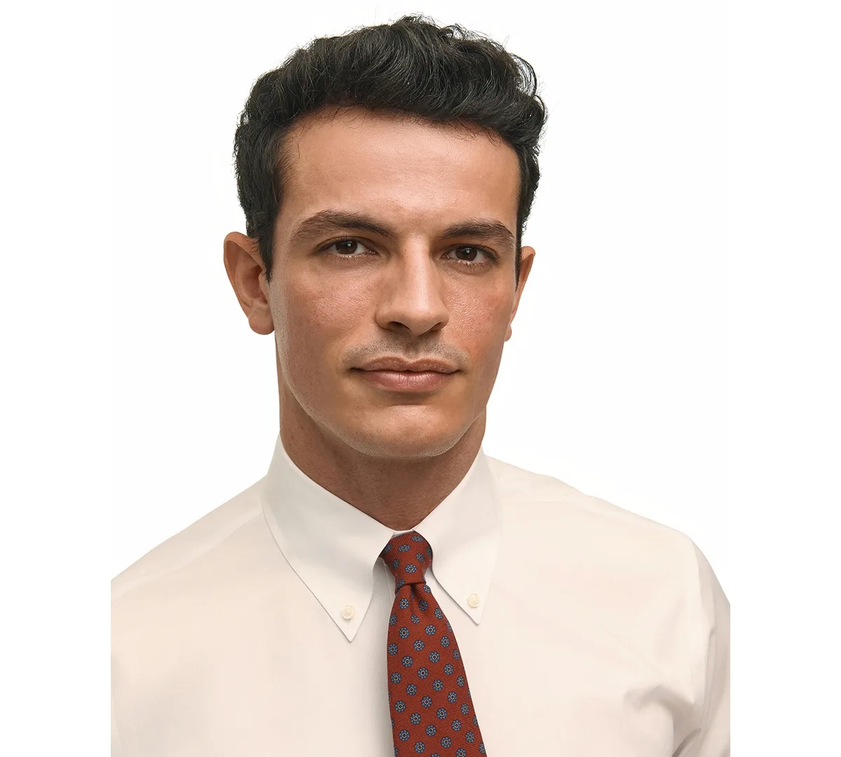 Regular Fit Non-Iron Polo Button-Down Collar Solid Pinpoint Dress Shirt by Brooks Brothers