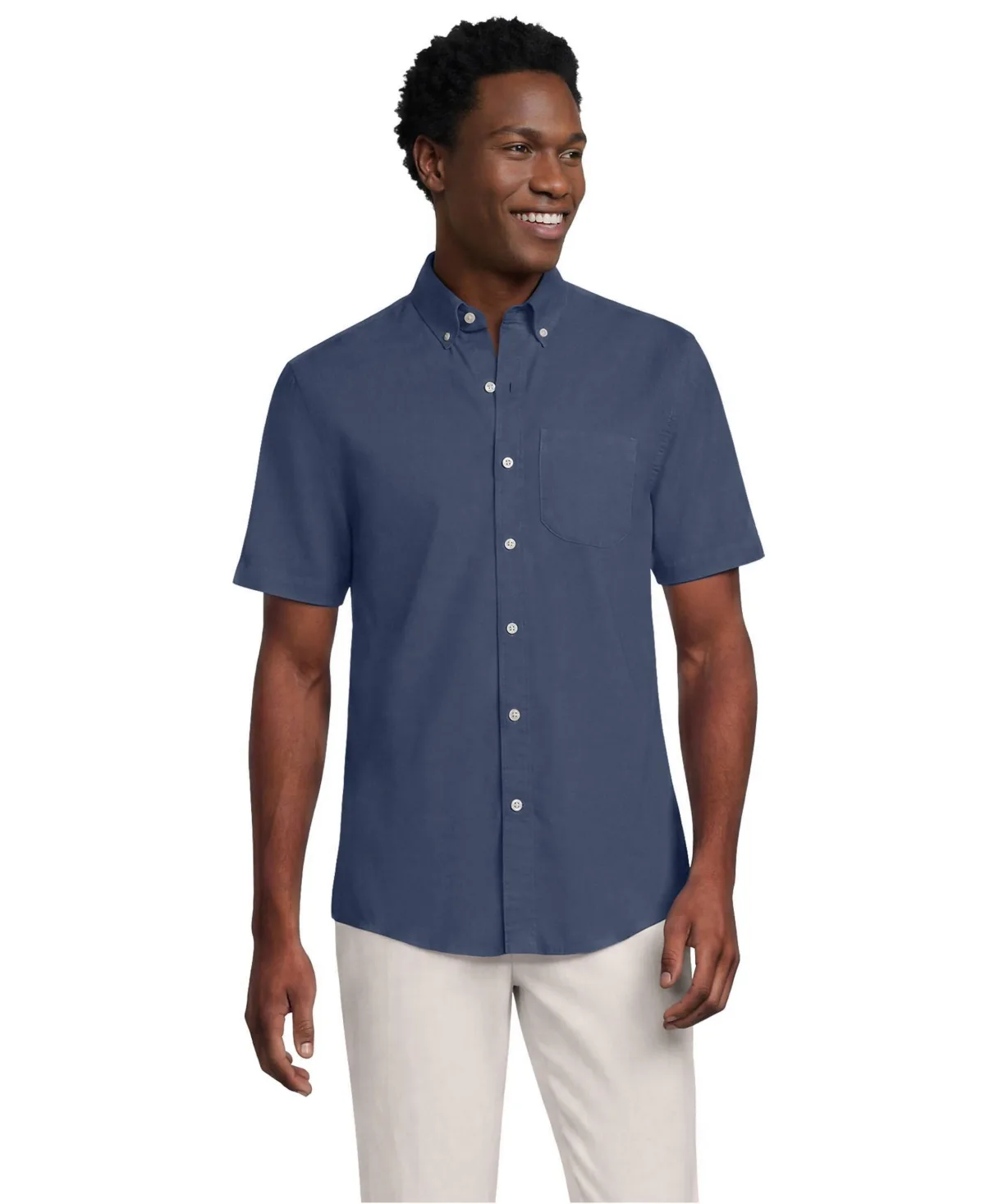 Short Sleeve Poplin Shirt by Lands' End