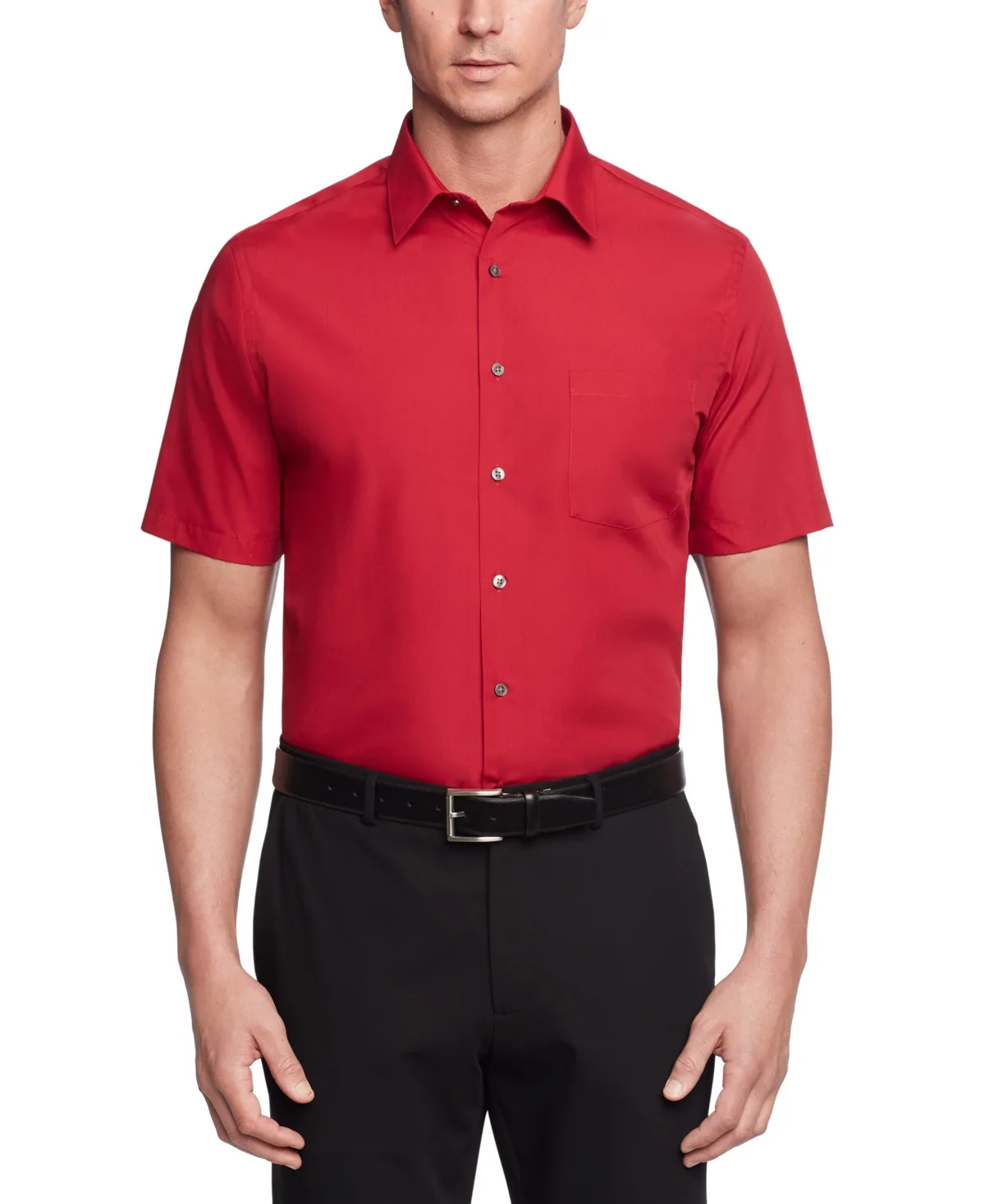 Poplin Solid Short-Sleeve Dress Shirt by Van Heusen