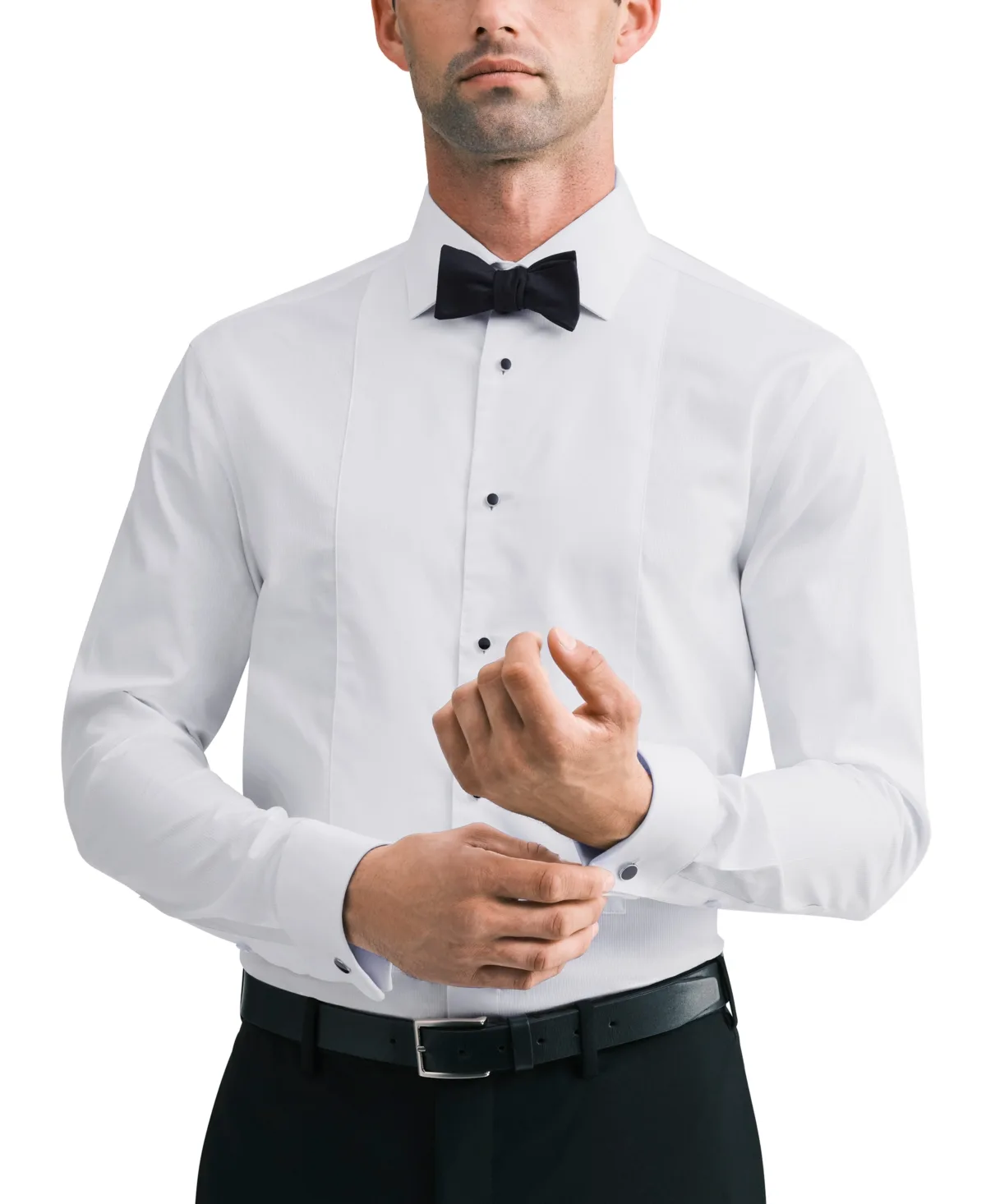 Ck Occasion Spread Collar French Cuff Stretch Dress Shirt by Calvin Klein