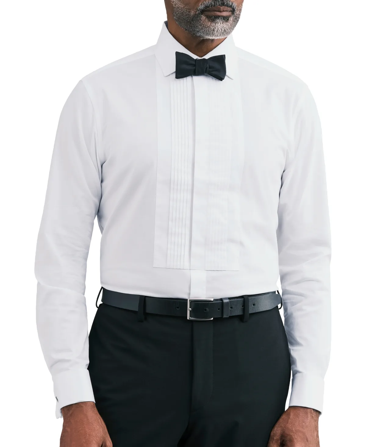 Tailored Occasion French-Cuff Slim-Fit Pleated-Bib Dress Shirt by Calvin Klein