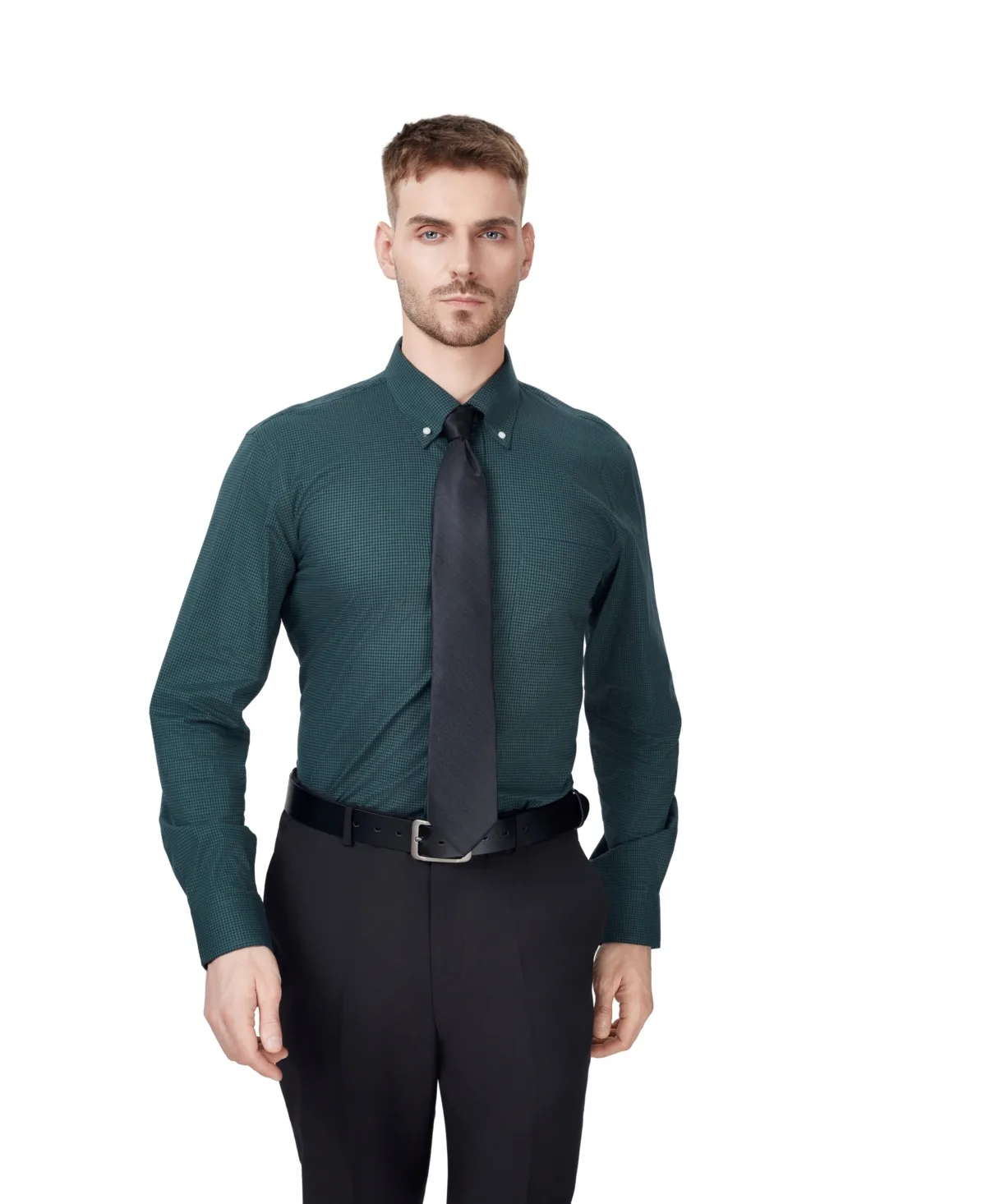 Regular-Fit Gingham Dress Shirt by Club Room